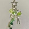 Aesthetic Y2k Beaded Green Japanese Melon Ramune Soda Star Keychain and Korean Soda Keychain