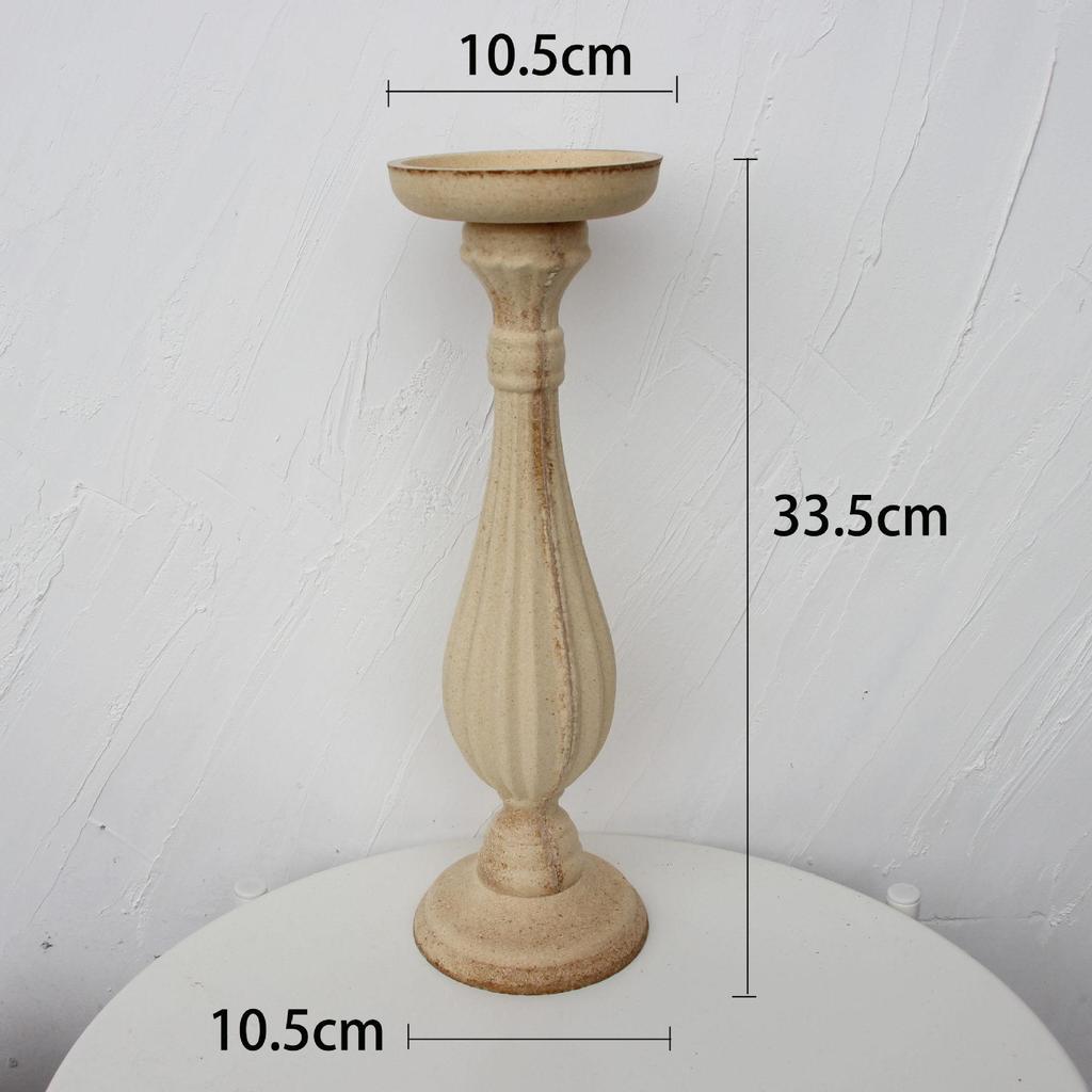Vintage-Style Wooden Candle Holder - Rustic Decor & Photography Prop