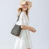 Wooden Beading Woven Hand Bag Hollow-out Tote Bag Handmade Beaded Shoulder Bag Casual Beach Handbag for Women