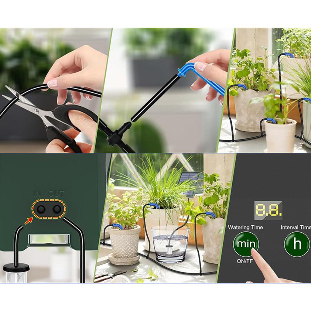 Drip Irrigation System with Timer Anti Siphoning Device Energy Saving Solar Automatic Drip Irrigation Kit for Garden