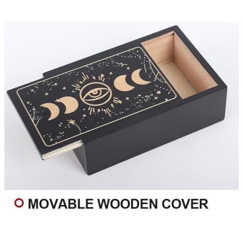 Wooden Tarot Card Case with Card Stand (Sacred Eye) Tarot Case, Tarot Stand, Card Stand, Oracle Card Case
