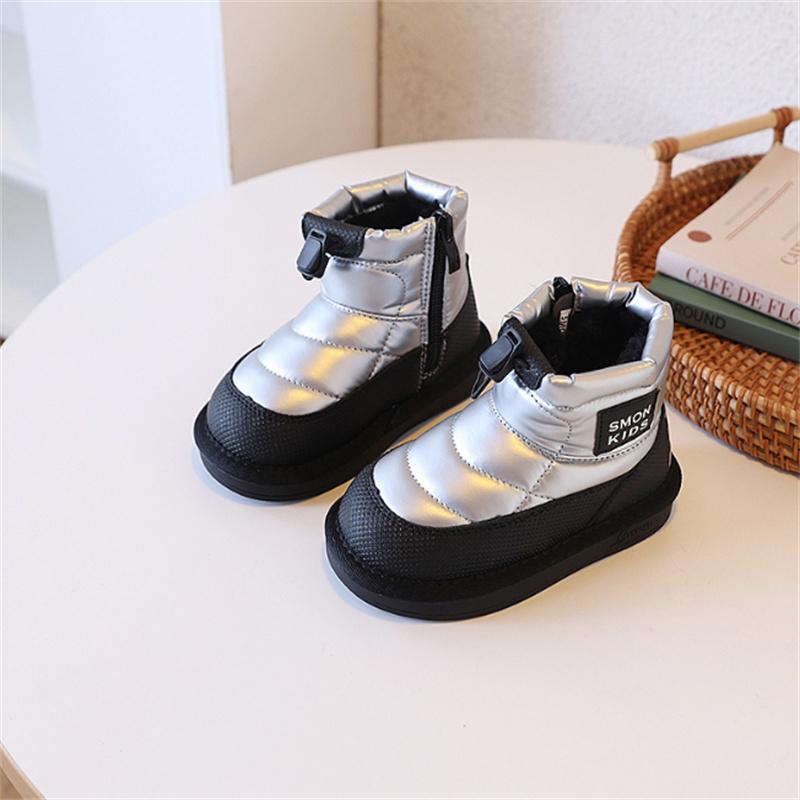 

Winter Children Snow Boots Waterproof Warm Fur Rubber Sole Non-slip Toddler Boys Girls Boots EU 21-30 30 срібний