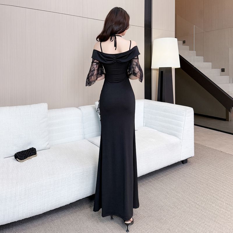 New Suspender Sexy Long Dress Dress Slim Age Reduction Night Soft Overalls Senior Technician Evening Dress