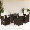 VidaXL Garden Dining Set with Cushions 7 Pcs, Table and Chairs with Adjustable Backrest, Outdoor Patio Furniture 3212254