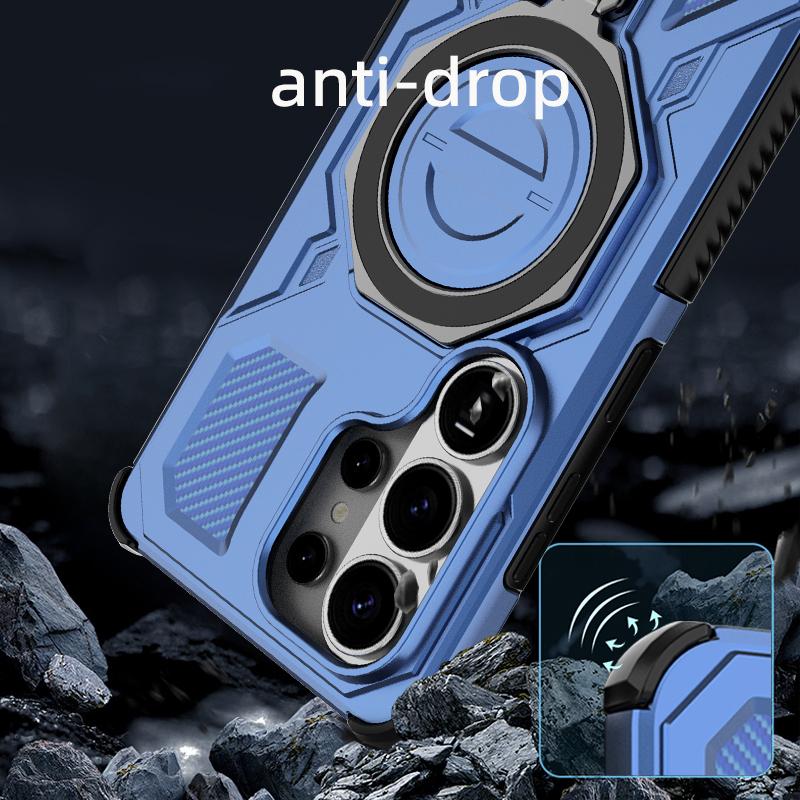 Magnetic Stand Armor Case For Samsung Galaxy S26 Ultra S25 FE Edge Plus S24 Ultra A55 A16 A26 A56 A17 A37 A57 5G Hybrid 3in1 Shockproof Phone Cover