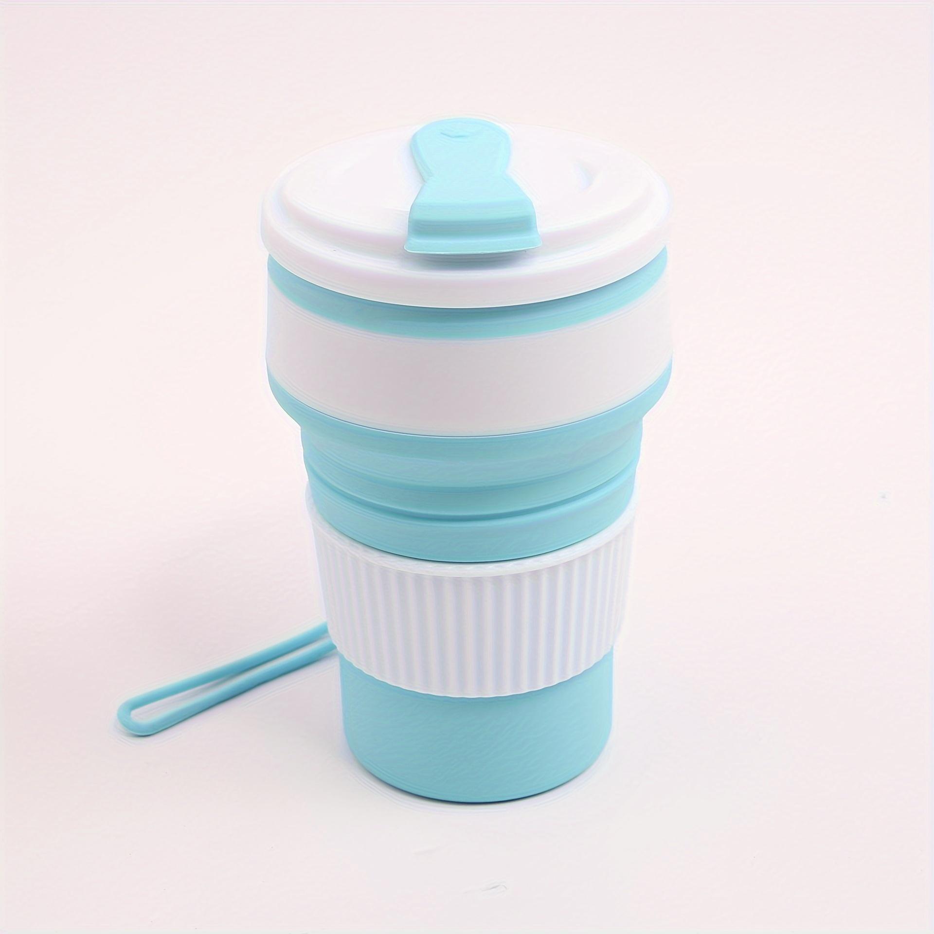 

[Портативная силиконовая кружка для воды объемом 350 мл] Складная силиконовая кружка для воды объемом 350 мл — портативная и многоразовая для активного отдыха, спорта, кемпинга и походов синий