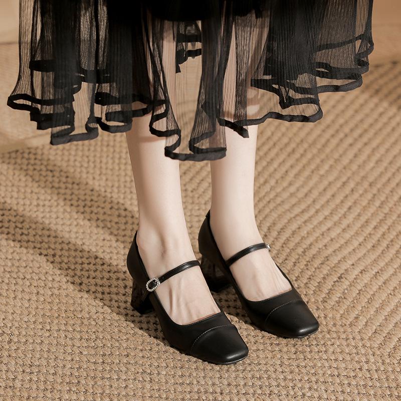 

Серебристые туфли-лодочки на высоком каблуке Мэри Джейн: Женские туфли с квадратным носком, ретро, на массивном каблуке, с ремешком, для весны и осени. 37