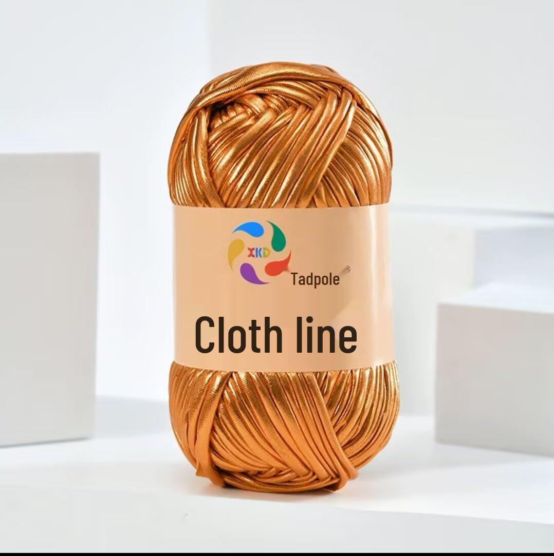 

Металлизированная блестящая пряжа из ткани «головастик» для вязания сумок и шляп своими руками