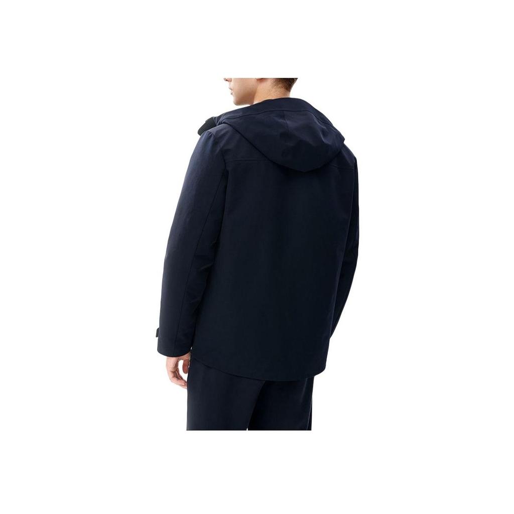 Fila Casual Lightweight Solid Color Woven Two-Piece Down Jacket Men Outerwear Legendary-Blue F11M241904F-NV