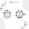 Earrings With A Pearl In A Setting S925 Stud Pearls