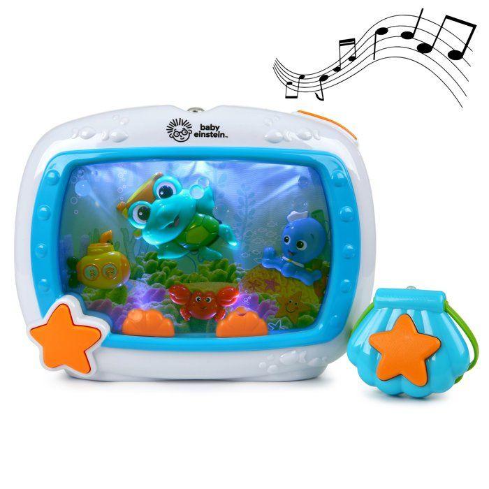 BABY EINSTEIN – Veilleuse bébé Reves Marins – Aquarium musical & sons de l'océan, télécommande, bleu