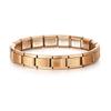 Braccialetti Quadrati Trendy in Acciaio Inossidabile per Donne Uomini HipHop Metallo Moduli Italiani Estensibili Regalo Gioielli Festa di Compleanno