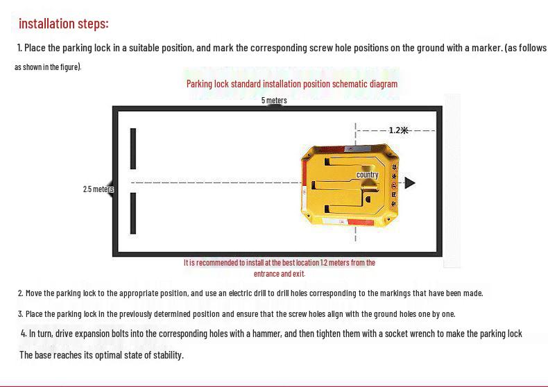 Octagonal Ground Lock: Thickened Anti-Collision Parking Bollard