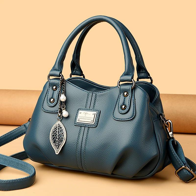 High Quality Soft Leather Purse Fashion Women Shoulder Messenger Bag Multi-pocket Wear-resistant Bag Luxury Ladies Handbag