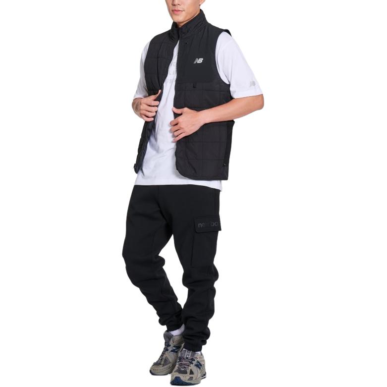 New Balance Vests Men's Black Stand Collar Moderate Knitted Fabric MV41283-BK