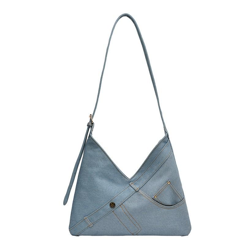 

Высококачественная Повседневная Джинсовая Сумка-кроссбоди для Поездок на Работу Большой Вместимости Женская Популярная в Интернете Горячая Девушка Ретро НаОдно Плечо Под Мышку джинсовый синий