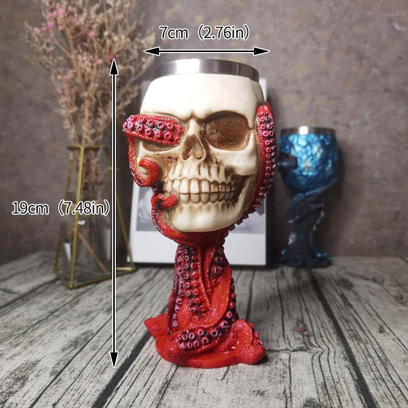 Skull Octopus Stainless Steel Mug Gothic Whiskey Beer Cup for Halloween Bar Club Party Personalized Home Drinkware Holiday Gift