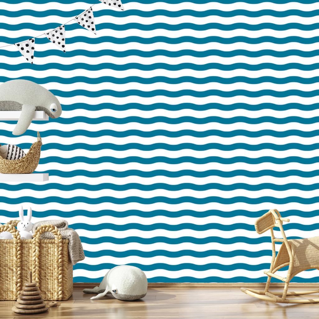 Turquoise Stripes Wallpaper, Clear Detail for Living Room and Bedroom 50x1000