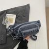 Vintage Denim Chest Bag Women Crossbody Bag Large Capacity Shoulder Bag
