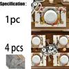 Buffalo Plaid Merry Christmas Placemats Heat Insulation Stain-Resistant Square Linen Table Mats for Dining Table Decoration