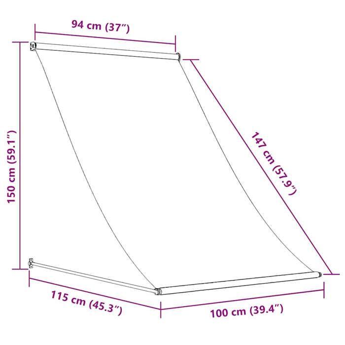 VidaXL Retractable Awning Window Awning Patio Awning Balcony Awning Garden Awning Outdoor Awning 100x150 145892