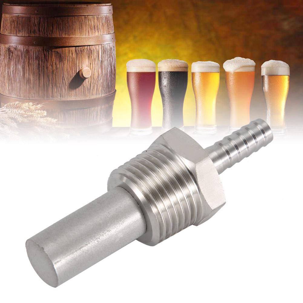 1/2" MPT Oxygen Stone 1/4"" Barb Inline Carbonation Aeration Homebrew Stone(0.5 Micron)