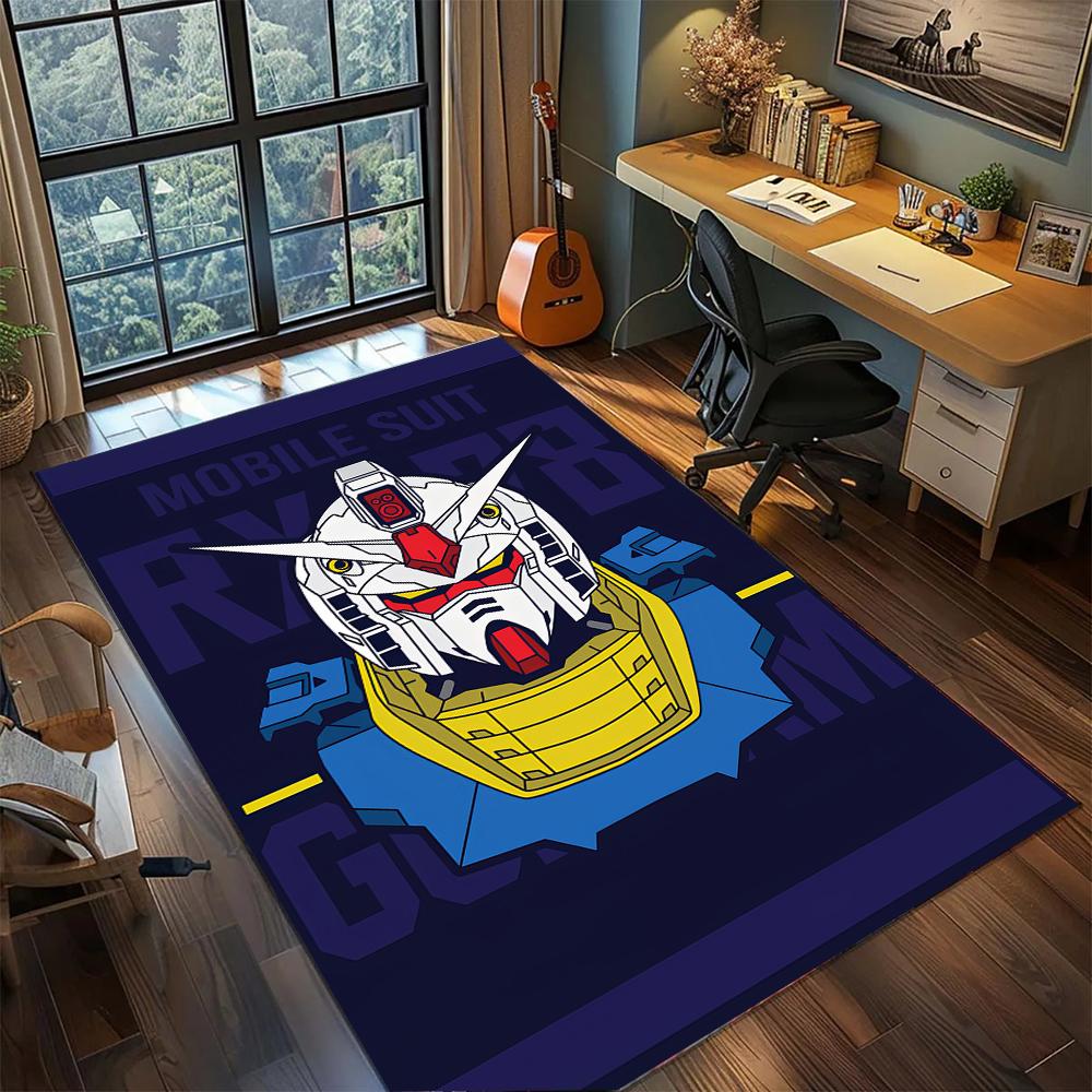 Vintage Gundam Manga Panel Monochromer Stil Teppich Teppich Großer Bereich Teppich Rutschfeste Waschbare Fußmatte Gamer Zimmer Schlafzimmer Heimdekoration