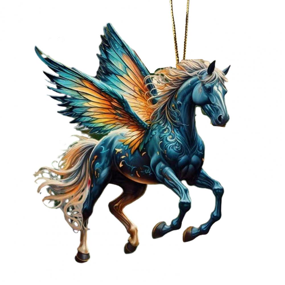 Horse Collectible Ornament Horse Christmas Tree Decoration Sparkling Horse Ornament Acrylic Hanging Decor Personalized -themed