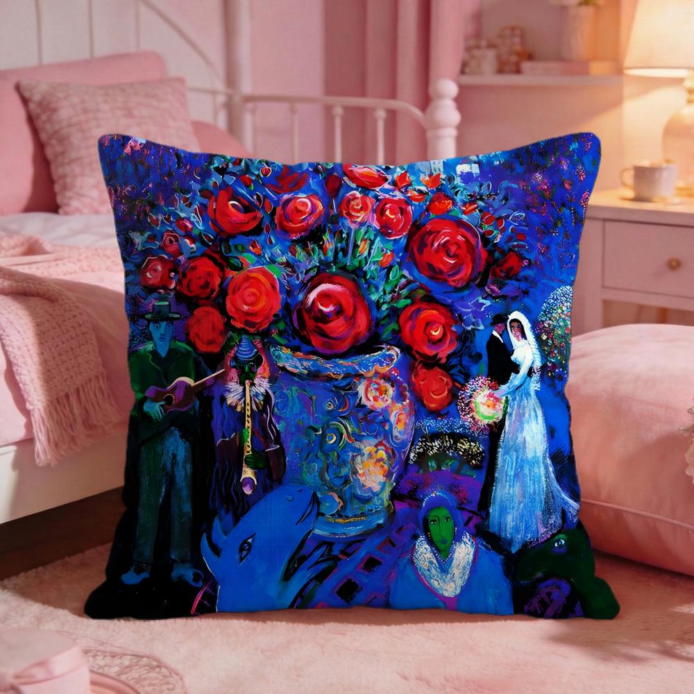 MMarc CChagall Paintings Cushion Cover Premium Comfort Reversible Pillow Cove Two In One Design For Any Room Car Interior