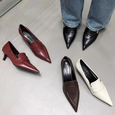 Fashion Women Pumps Fashion Pointed Toe Slip On Ladies Elegant Single Shoes Thin Low Heel Dress Shoes Heeled Sandals Zapatos De Mujer