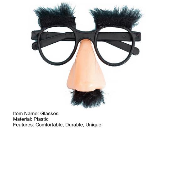 Lustige Brille mit großer Nase, Augenbrauen und lockigem Bart, lustige Verkleidungsbrille für Kostümpartys, Halloween-Fotoboxen, Neuheiten-Requisiten