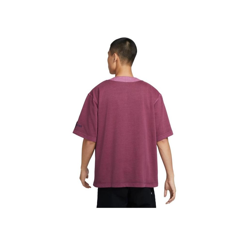 Nike Sportswear Essentials England Team Color Block Design Loose Comfortable Short Sleeve T-Shirt Men Tops Purple Red FZ6202-653