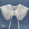 Women Necks Embroidered Detachable Doll Collar Lace Fake Collar Bow Blouse Shirt Accessories