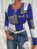 2025 Trendy Women's Plaid Round Neck Long-Sleeve T-Shirt