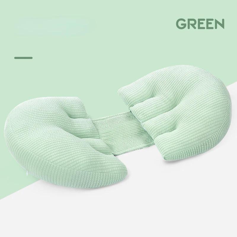 

Подушка для беременных, защищающая талию, для сна на боку, подушка для поддержки живота, U-образная подушка, чистый хлопок зелёный