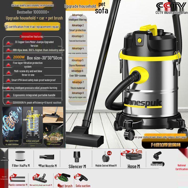 Hochleistungs-Nass-/Trockensauger für den Heim-, Hotel-, Auto- und Industriegebrauch