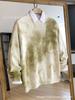 2026 Early Spring Men's Pure Cotton Tie-Dye Round Neck Loose Sweater