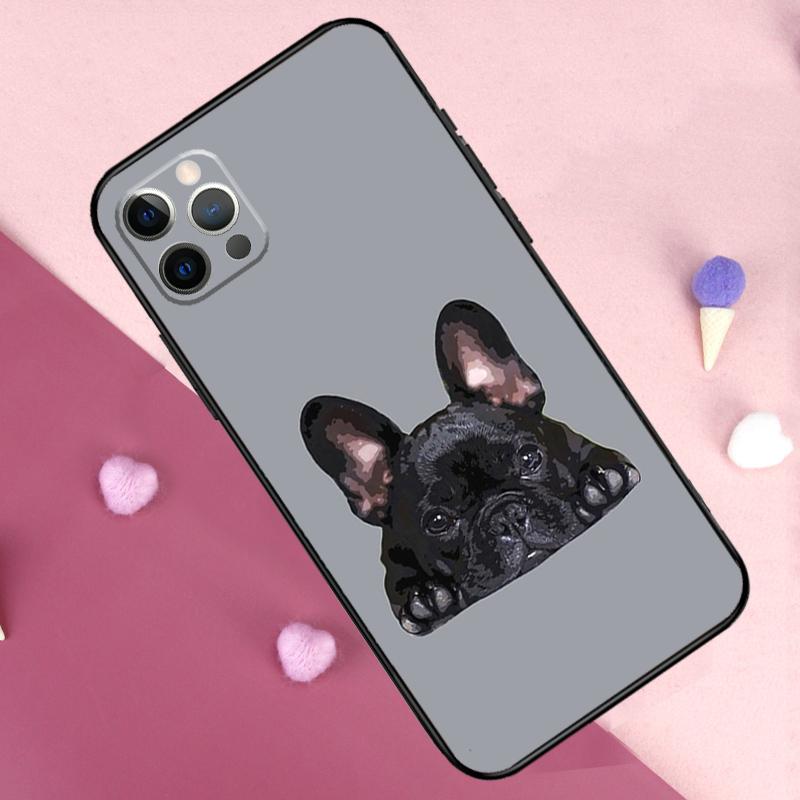 Französische Bulldogge Hund Handyhülle Für iPhone 17 Pro Max 11 14 15 16 Pro Max Plus 12 13 Mini 16e 17 Air Rückseite