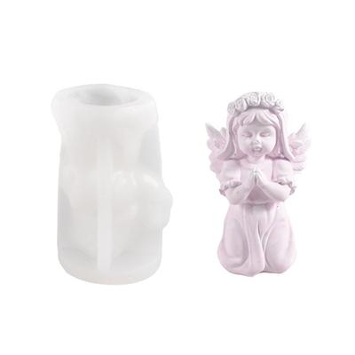 Silikon Ängelform Aromaterapi Ljusform 3D Bön Ängel Gips Epoxiform för gör-det-själv tvålpresent Ljusframställning