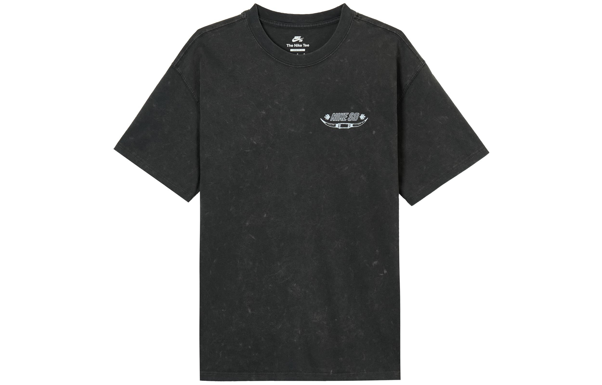 Nike SB T Shirts Men s Gray Black Crew Neck Moderate Straight Fit HV1307-045 L