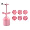 Kitchen Tools for Desserts Hand-Pressure Moon Cake Mould Set, 6 Interchangeable Cookie Pumpkin Pie Molds Cutters Design, Plastic Biscuit Press