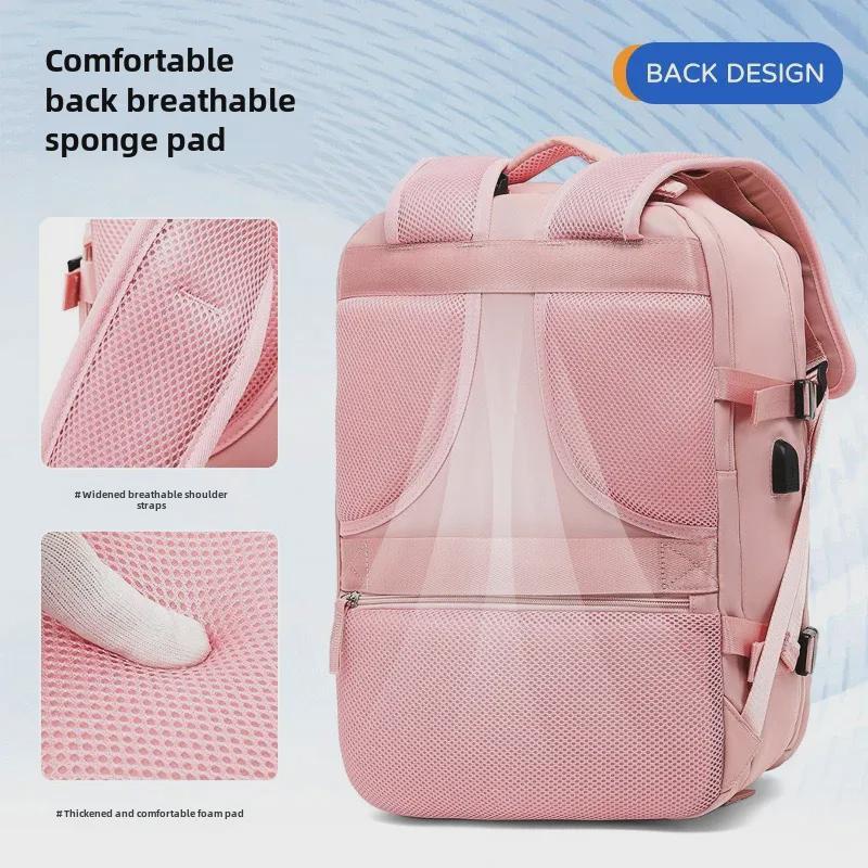 Girls' Large Capacity Waterproof Backpack with Dry/Wet Separation, Ideal for Cross-Border Travel and School.