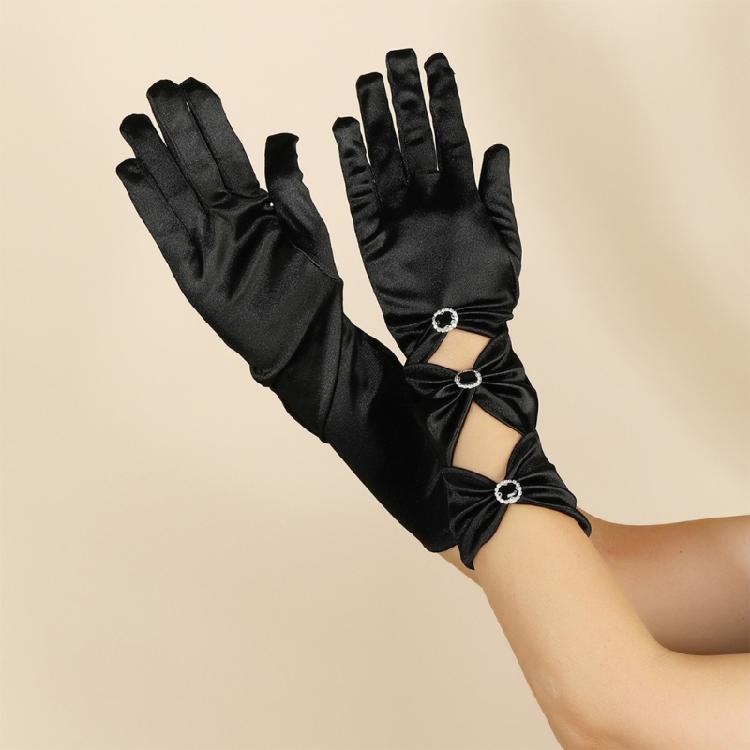 Night Club Party Gloves Stage Performances Satins Gloves MidLength Hand Gloves