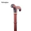 Red Wooden Single Bamboo Joint Fashion Walking Stick Decorative Cospaly Party Walking Cane Halloween Crutch Wand Crosier 94cm