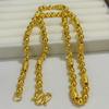 Sand Gold Three-bead Olive Domineering Necklace Men's Gold Store with the Same Simulated Gold Chain
