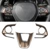 3Pcs Car Steering Wheel Button Covers Trim Frame Wood Grain ABS Fit for Toyota RAV4