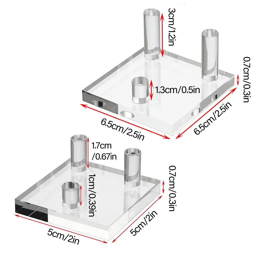 4pcs Transparent Acrylic Easels Stands for Displaying Fossils Coral Agate and Rock Minerals Small Collectibles Holder