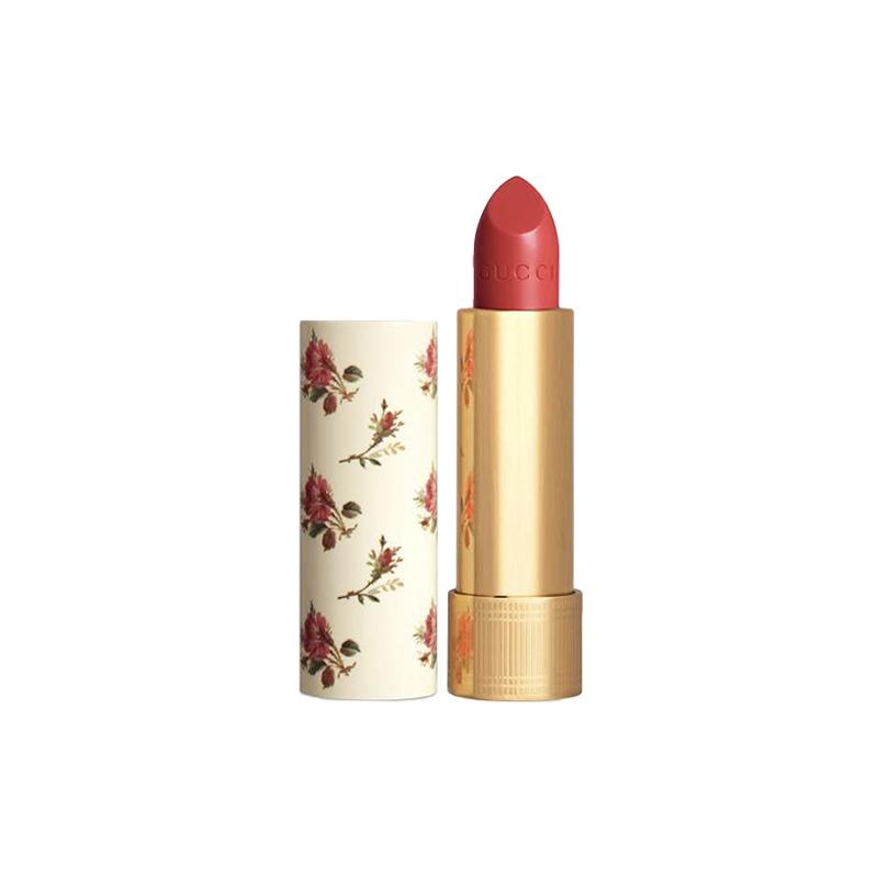 Gucci lipstick Golden Tube Small Floral Lipstick, Colorful Silk Lip Balm, Creamy Moisturizing, Colored Glass #401 Naughty Girl No Gift Box Gift Bag