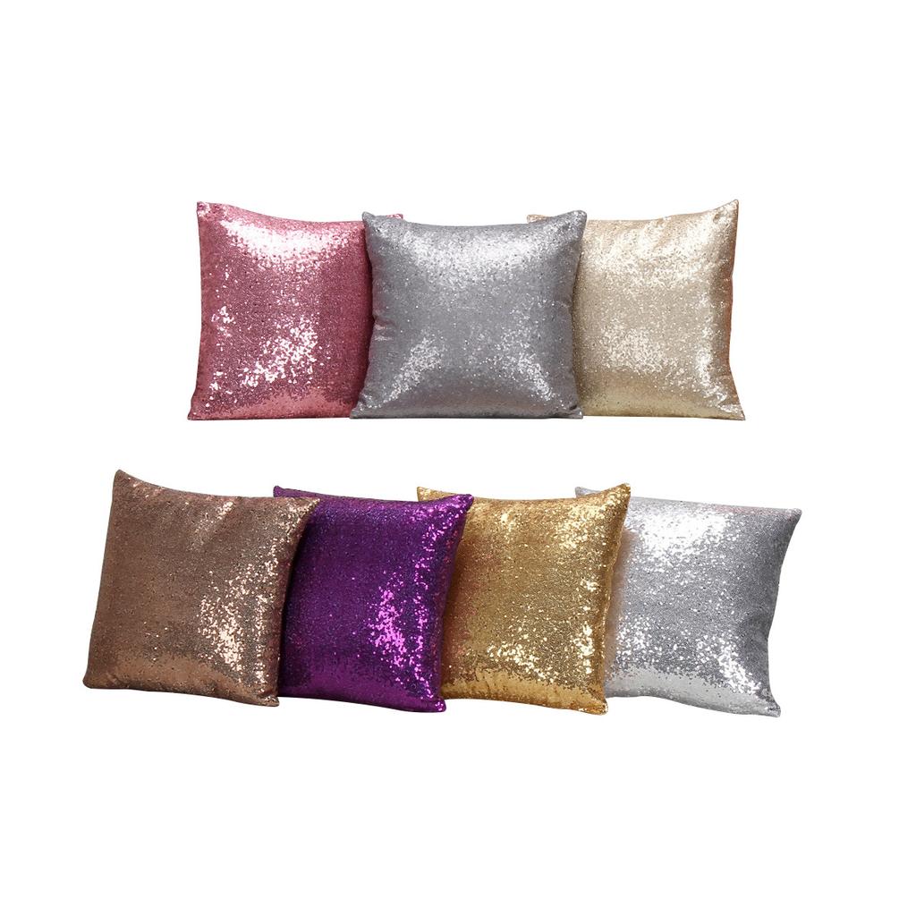 Sequin Pillow Covers Square Glitter Pillow Cases Decorative Sparkling Throw Pillow Covers Cushion Case for Sofa Bedroom Living Room Wedding Home Decor