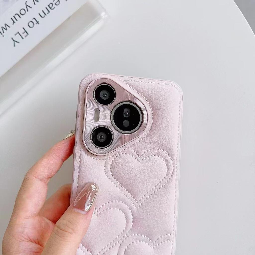 Suitable for Huawei MATE70P Mobile Phone Case Small Fragrance Style Leather Pura70 Metal Mirror Anti-fall Mate60p Protection Case